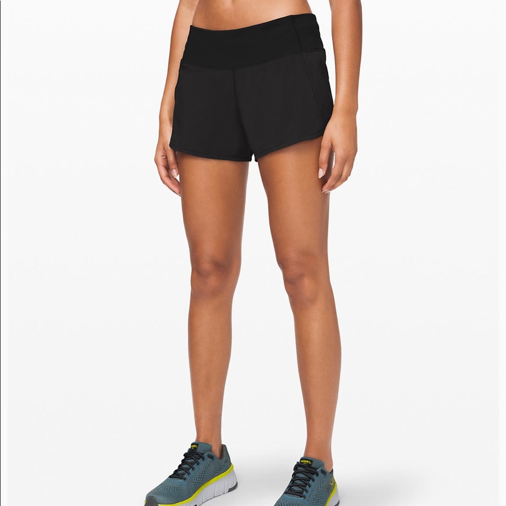 EUC Lululemon Run Times II short, black, size 8
